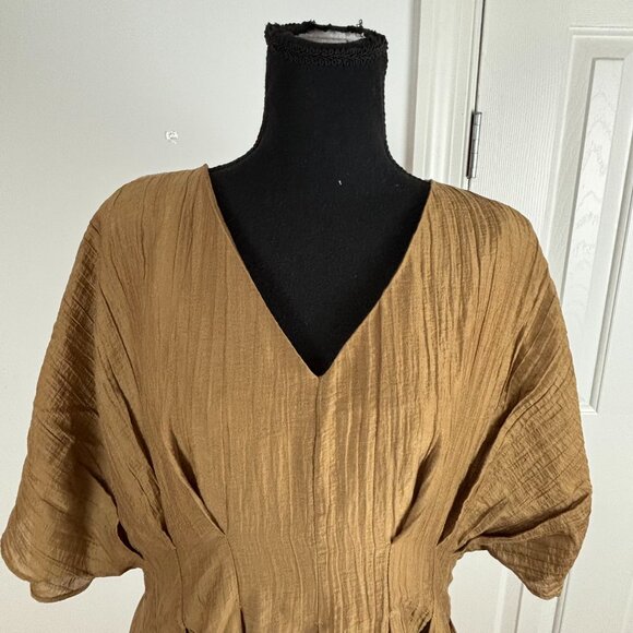 Mila Mae‎ Dolman Sleeve A-Line V-Neck Maxi Dress in Mocha Brown Size XL NWOT - Picture 2 of 6